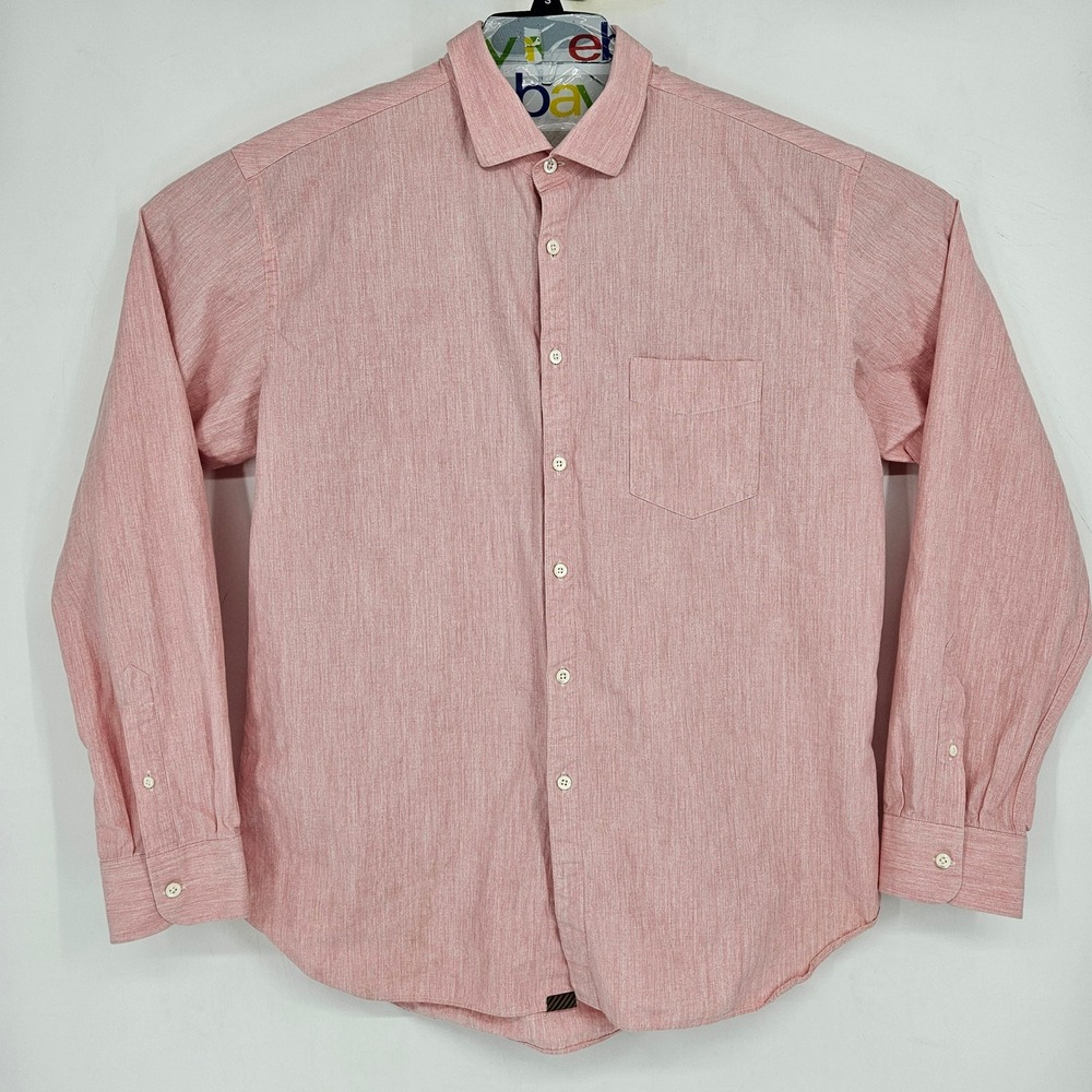 Billy Reid Shirt Mens XXL Pink Casual Button Up Standard Cut Long Sleeve‎